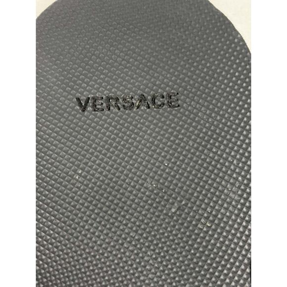 VERSACE BLACK NASTRO GRECA CROSS STRAP SANDALS US 14 SPB JA-367275 main image 7